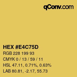 カラーコード: HEX #E4C75D | qconv.com