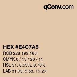 Color code: HEX #E4C7A8 | qconv.com
