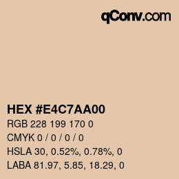 Color code: HEX #E4C7AA00 | qconv.com