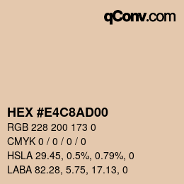 Color code: HEX #E4C8AD00 | qconv.com