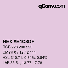 Color code: HEX #E4C8DF | qconv.com