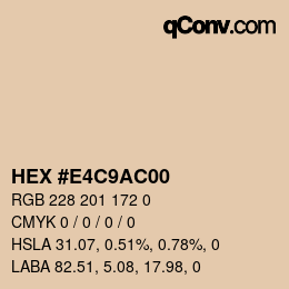 Color code: HEX #E4C9AC00 | qconv.com