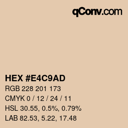 カラーコード: HEX #E4C9AD | qconv.com