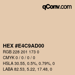 Color code: HEX #E4C9AD00 | qconv.com