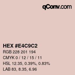 カラーコード: HEX #E4C9C2 | qconv.com