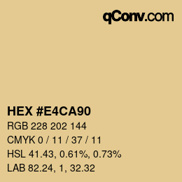Color code: HEX #E4CA90 | qconv.com