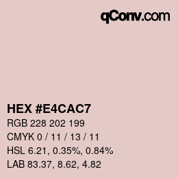Color code: HEX #E4CAC7 | qconv.com