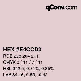 Color code: HEX #E4CCD3 | qconv.com