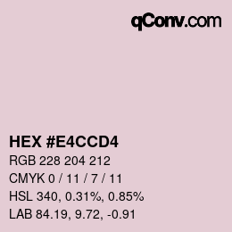 Color code: HEX #E4CCD4 | qconv.com
