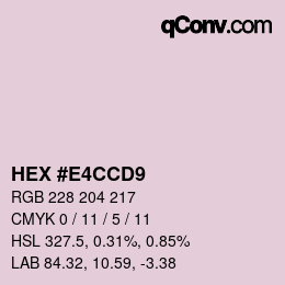 Color code: HEX #E4CCD9 | qconv.com