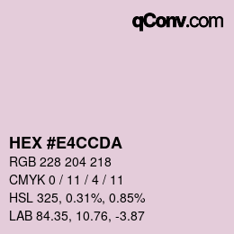 Color code: HEX #E4CCDA | qconv.com