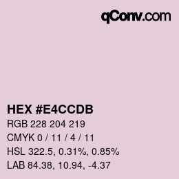 Color code: HEX #E4CCDB | qconv.com