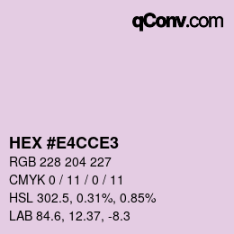 Color code: HEX #E4CCE3 | qconv.com
