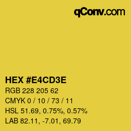 カラーコード: HEX #E4CD3E | qconv.com