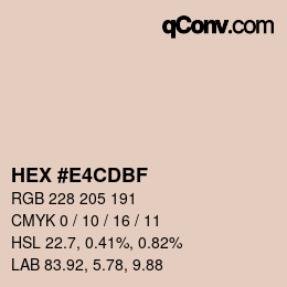 Color code: HEX #E4CDBF | qconv.com