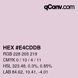 Color code: HEX #E4CDDB | qconv.com