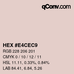 Código de color: HEX #E4CEC9 | qconv.com