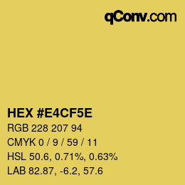 Code couleur: HEX #E4CF5E | qconv.com