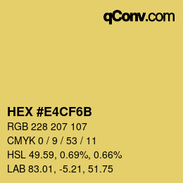 Color code: HEX #E4CF6B | qconv.com