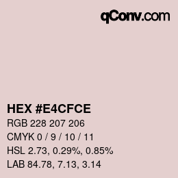 Color code: HEX #E4CFCE | qconv.com