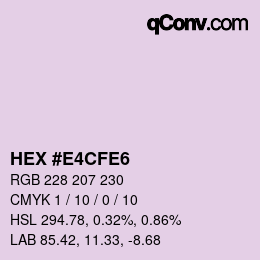 Color code: HEX #E4CFE6 | qconv.com