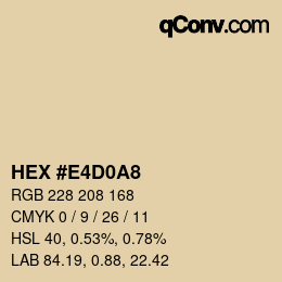 カラーコード: HEX #E4D0A8 | qconv.com