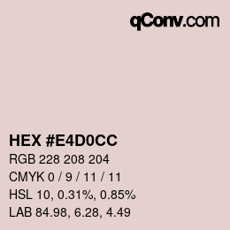 カラーコード: HEX #E4D0CC | qconv.com