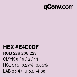 カラーコード: HEX #E4D0DF | qconv.com