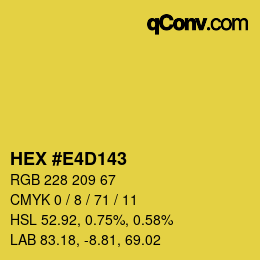 Color code: HEX #E4D143 | qconv.com