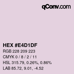 Color code: HEX #E4D1DF | qconv.com