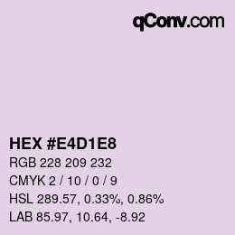 Color code: HEX #E4D1E8 | qconv.com