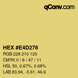 カラーコード: HEX #E4D278 | qconv.com