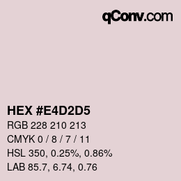 Farbcode: HEX #E4D2D5 | qconv.com