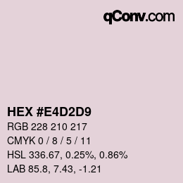 カラーコード: HEX #E4D2D9 | qconv.com