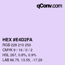 Color code: HEX #E4D2FA | qconv.com