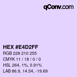 Color code: HEX #E4D2FF | qconv.com