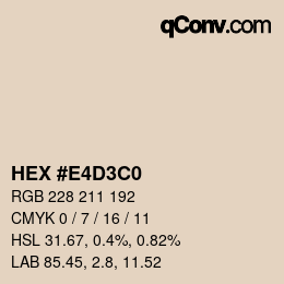 Color code: HEX #E4D3C0 | qconv.com