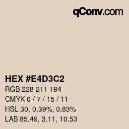 カラーコード: HEX #E4D3C2 | qconv.com