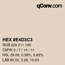 Farbcode: HEX #E4D3C3 | qconv.com