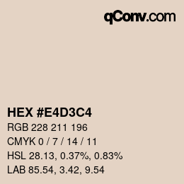 Color code: HEX #E4D3C4 | qconv.com