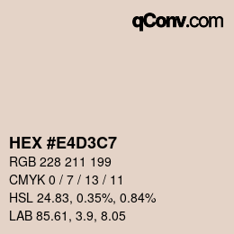 Código de color: HEX #E4D3C7 | qconv.com