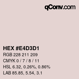 Color code: HEX #E4D3D1 | qconv.com
