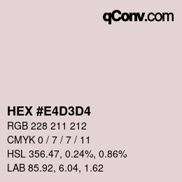 颜色代码: HEX #E4D3D4 | qconv.com