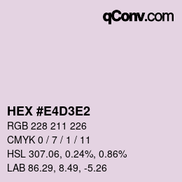 カラーコード: HEX #E4D3E2 | qconv.com