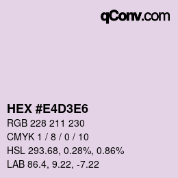 Color code: HEX #E4D3E6 | qconv.com