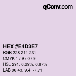 カラーコード: HEX #E4D3E7 | qconv.com