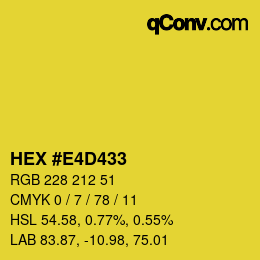 Color code: HEX #E4D433 | qconv.com