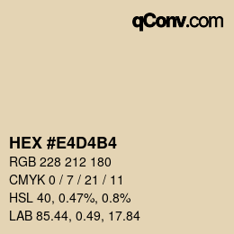 Color code: HEX #E4D4B4 | qconv.com