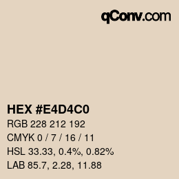 カラーコード: HEX #E4D4C0 | qconv.com