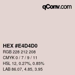 Color code: HEX #E4D4D0 | qconv.com